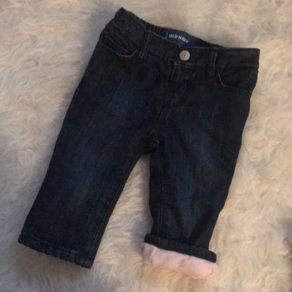 Old Navy Baby Girl Fleece Lined Jeans 6-12mo. LN!